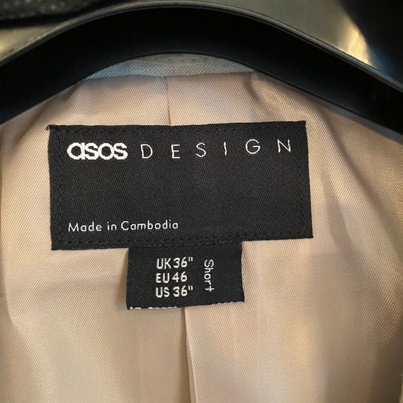 ASOS DESIGN skinny linen mix suit jacket in stone (tan color) - Picture 15 of 15